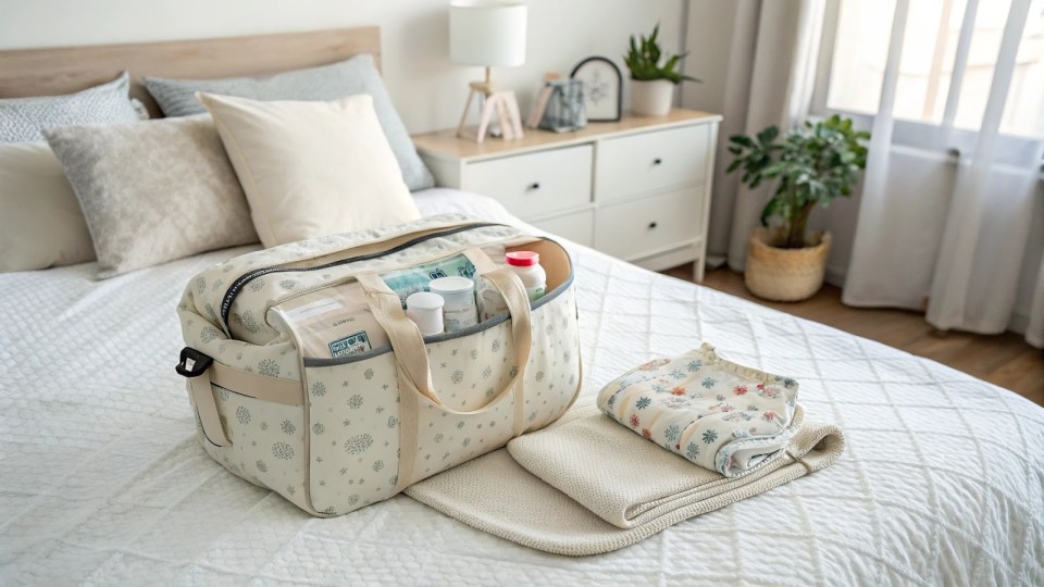 5 essential steps for a strong black birth journey Maternity hospital bag on neatly made bed