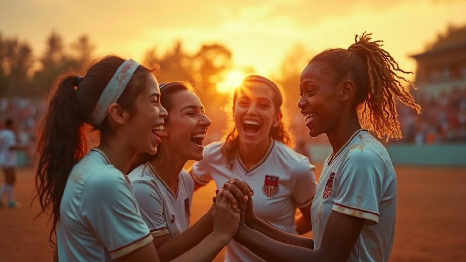 3 reasons team sports help kids grow into strong leaders Girls soccer team celebrating sunset victory field