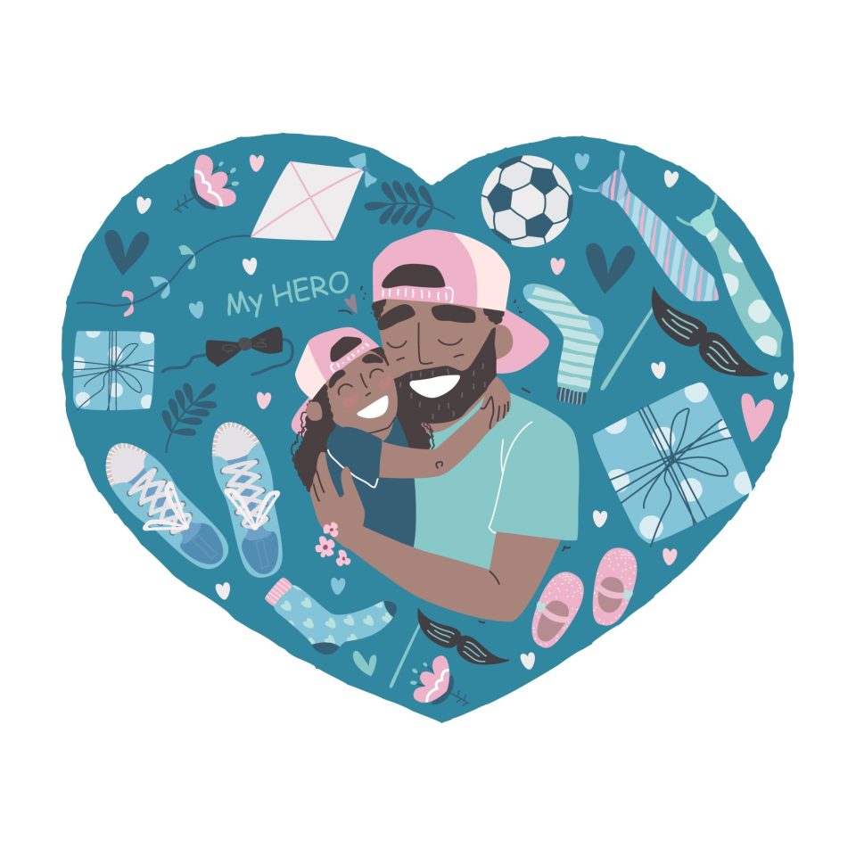 Reclaiming fatherhood: why supporting dads is the key to stronger families and better outcomes for kids Father and daughter together. Black african american daughter hugs dad and smiling for an article titled, "reclaiming fatherhood: why supporting dads is the key to stronger families and better outcomes for kids"