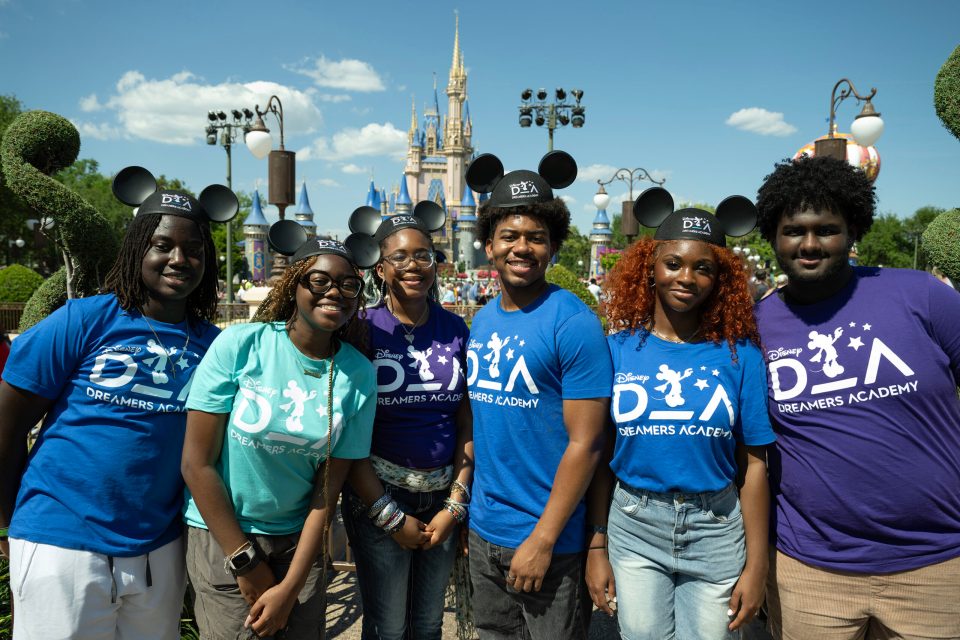 Students from the houston, texas area are all smiles on the first day of the disney dreamers academy 2025 at walt disney world resort. These students are among the 100 disney dreamers who participated in a festive parade at magic kingdom park on march 27, 2025. (mark ashman, photographer)
