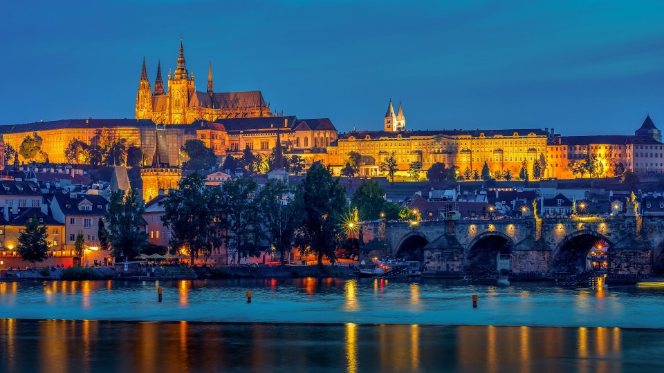 The historic prague castle in czechoslovakia, a fairy-tale setting for family trips.