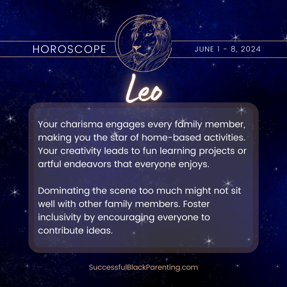 Regal and radiant leo zodiac sign depiction with a majestic lion, tailored for leos who are passionate about creativity and self-expression through astrology. Horoscopes for parents weekly.