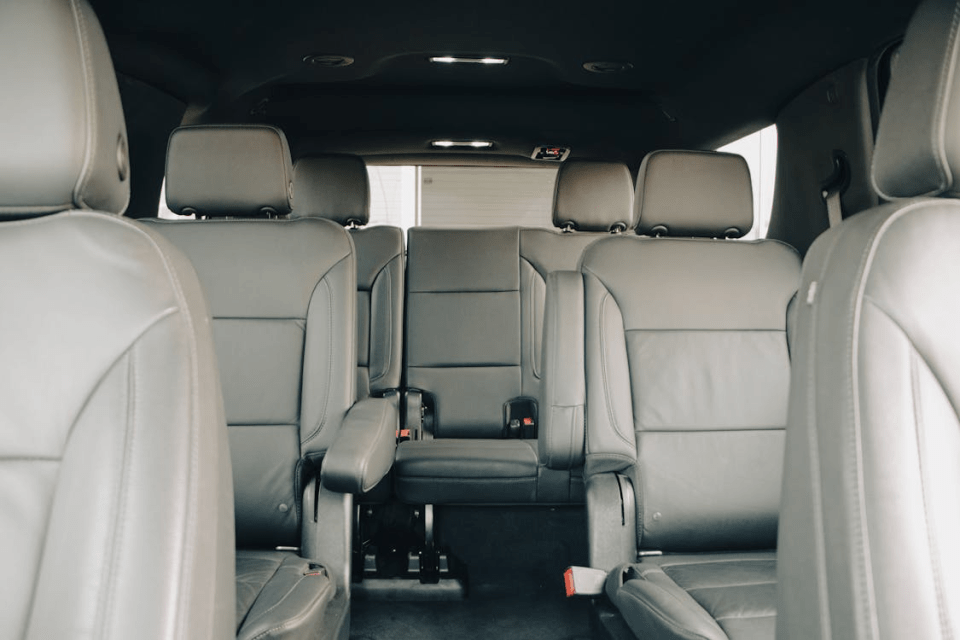 Inside of a large suv wiht grey leather interior - the 7 best airport car services in washington, dc
