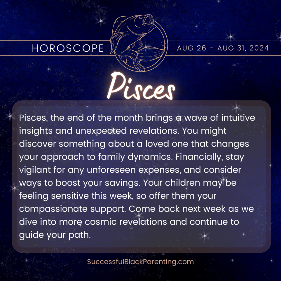 Horoscopes for parents: week of august 11th – august 18th Dreamy and artistic pisces zodiac sign picture, showing two fish swimming in a celestial pool, suitable for pisceans exploring creativity and emotional depth in astrology.