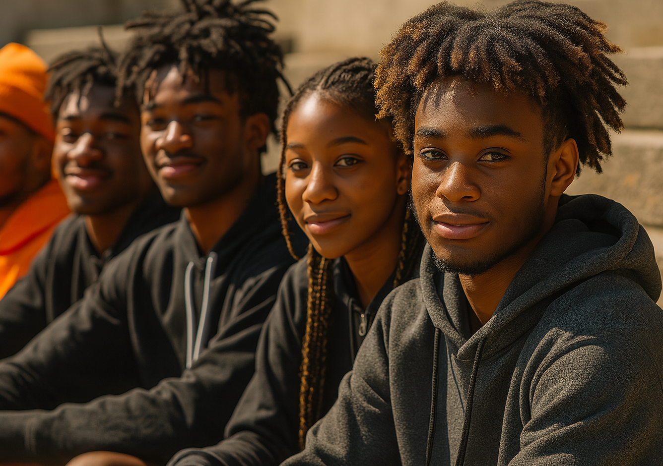 Why black teens wear hoodies in the heat — and what it really means Group of black teen sit in the heat wearing hoodies, for why black teens wear hoodies in the heat — and what it really means